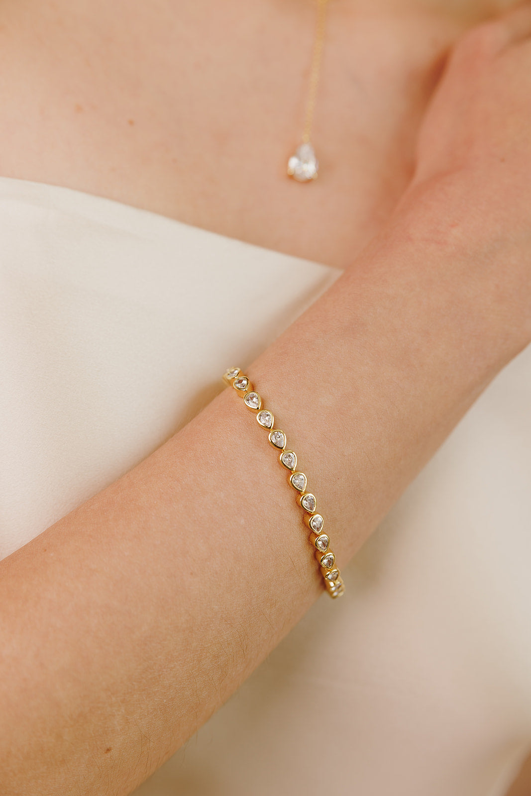 Georgina Pear Cut Tennis Bracelet - Wander + Lust Jewelry