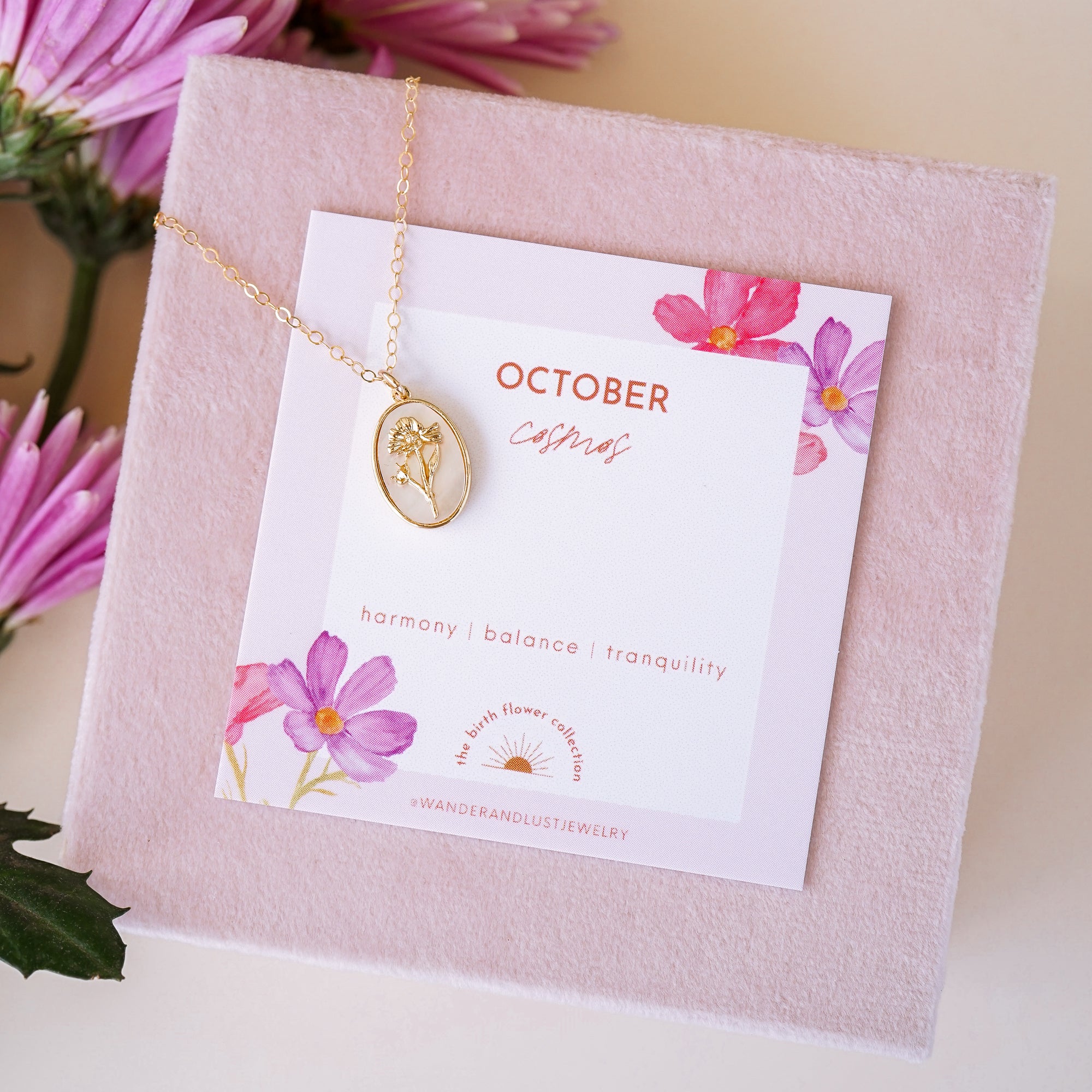 October Birth Flower Necklace - Wander + Lust Jewelry