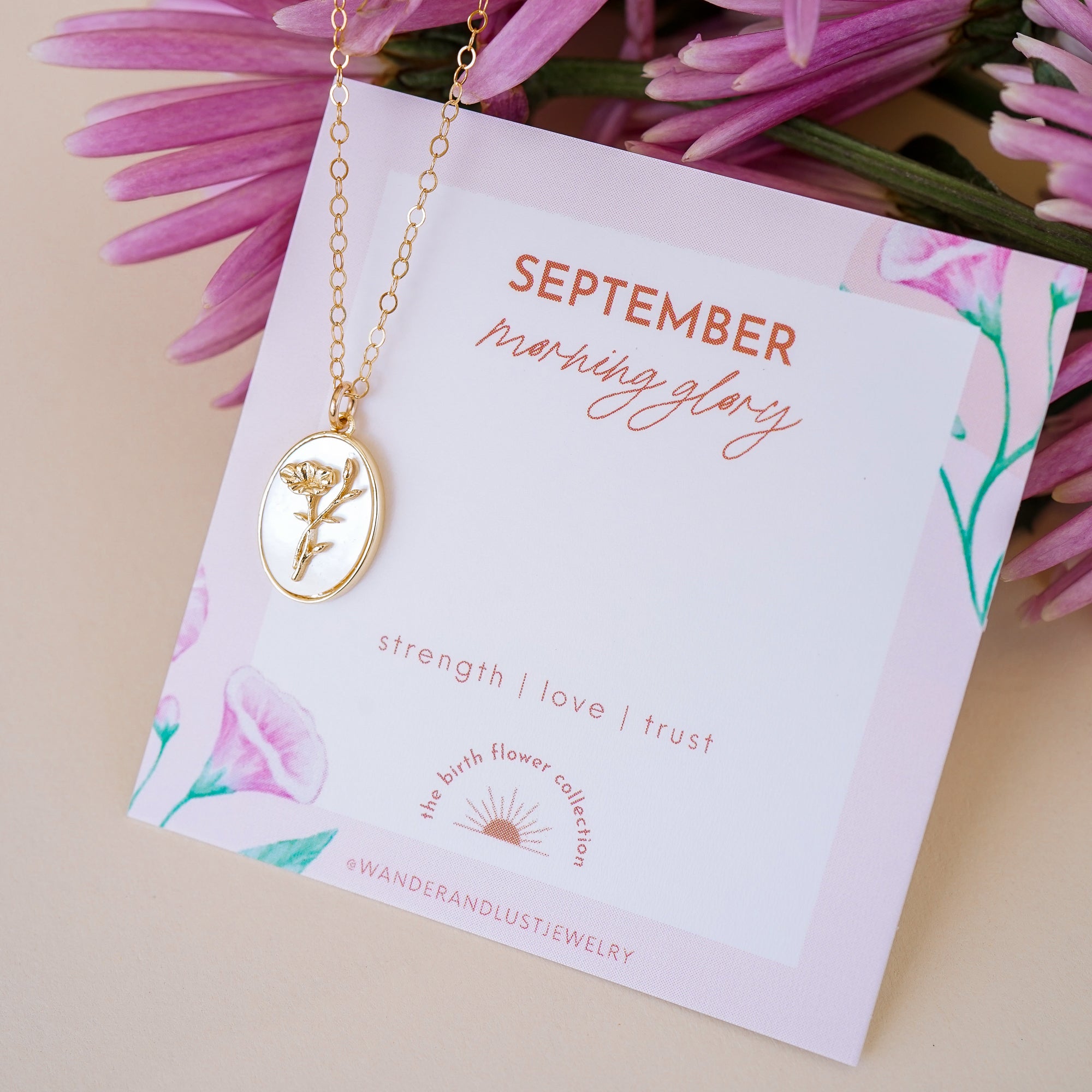 September Birth Flower Necklace - Wander + Lust Jewelry