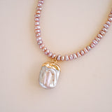 Emmeline Pink Pearl Necklace
