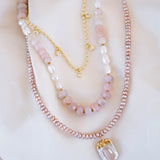 Alba Rose Quartz & Pearl Choker
