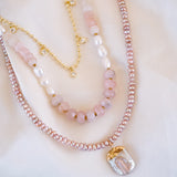 Emmeline Pink Pearl Necklace