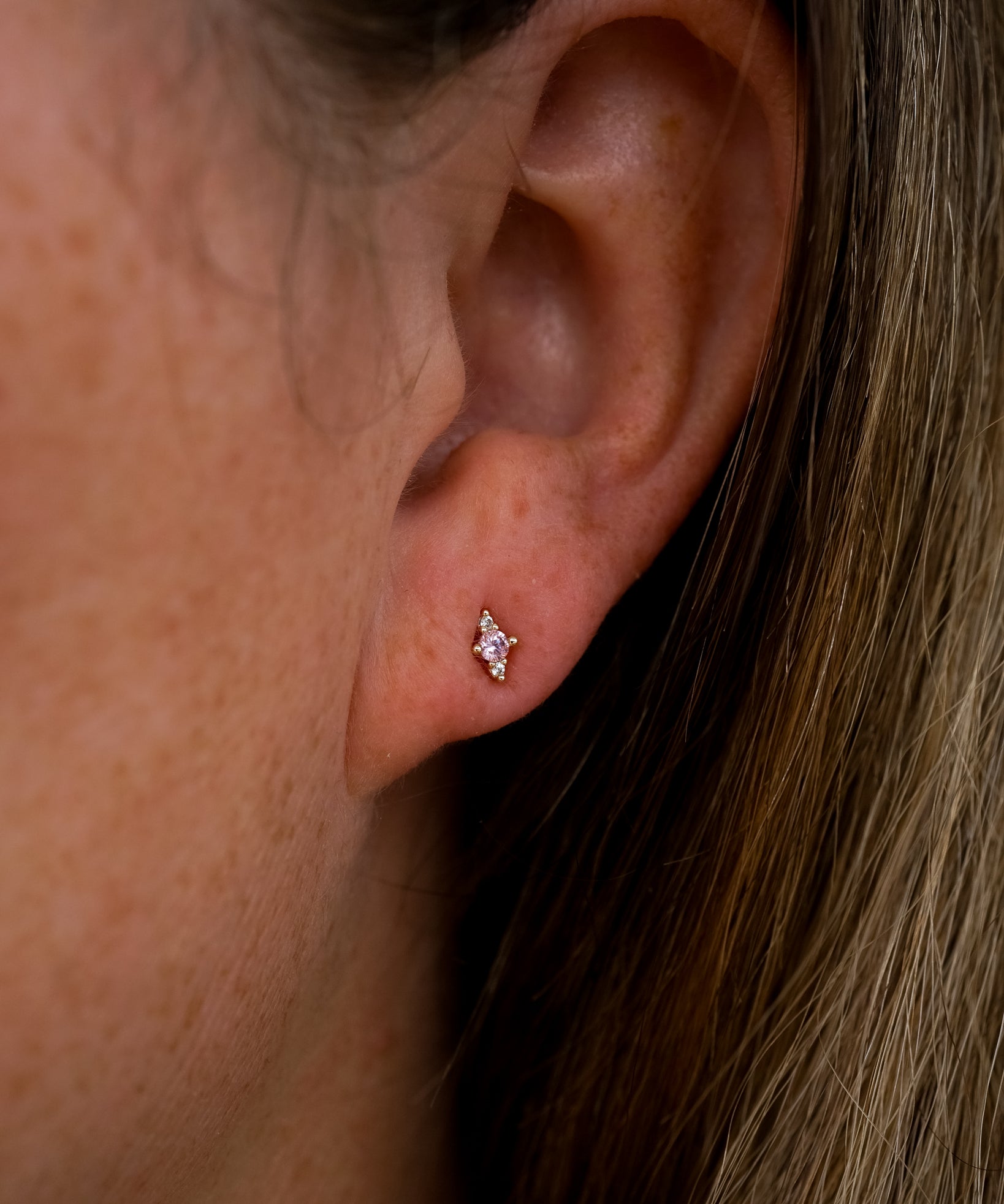 Emmeline Pink Stud Earrings