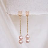 Rosalie Double Pearl Drop Earrings
