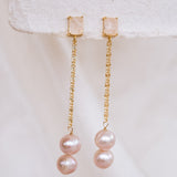 Rosalie Double Pearl Drop Earrings