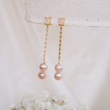 Rosalie Double Pearl Drop Earrings