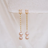 Rosalie Double Pearl Drop Earrings