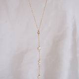 Swan Pearl Lariat Necklace
