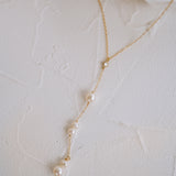 Swan Pearl Lariat Necklace