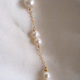 Swan Pearl Lariat Necklace