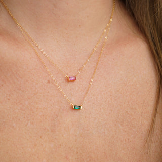 Tiny August Birthstone Necklace