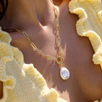 Leila Pearl Paperclip Necklace - Wander + Lust Jewelry