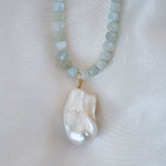 Calypso Baroque Pearl & Aquamarine Necklace - Wander + Lust Jewelry