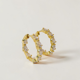 Georgina Pear Cut Sparkle Hoops - Wander + Lust Jewelry