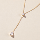 Georgina Pear Cut Lariat Necklace - Wander + Lust Jewelry