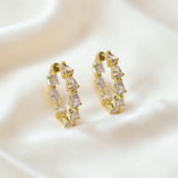 Georgina Pear Cut Sparkle Hoops - Wander + Lust Jewelry