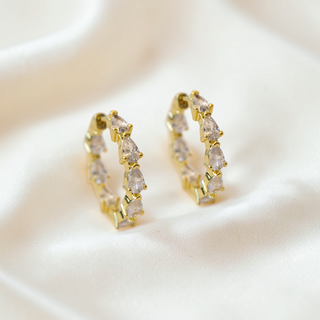 Georgina Pear Cut Sparkle Hoops - Wander + Lust Jewelry