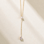 Georgina Pear Cut Lariat Necklace - Wander + Lust Jewelry