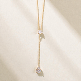 Georgina Pear Cut Lariat Necklace - Wander + Lust Jewelry