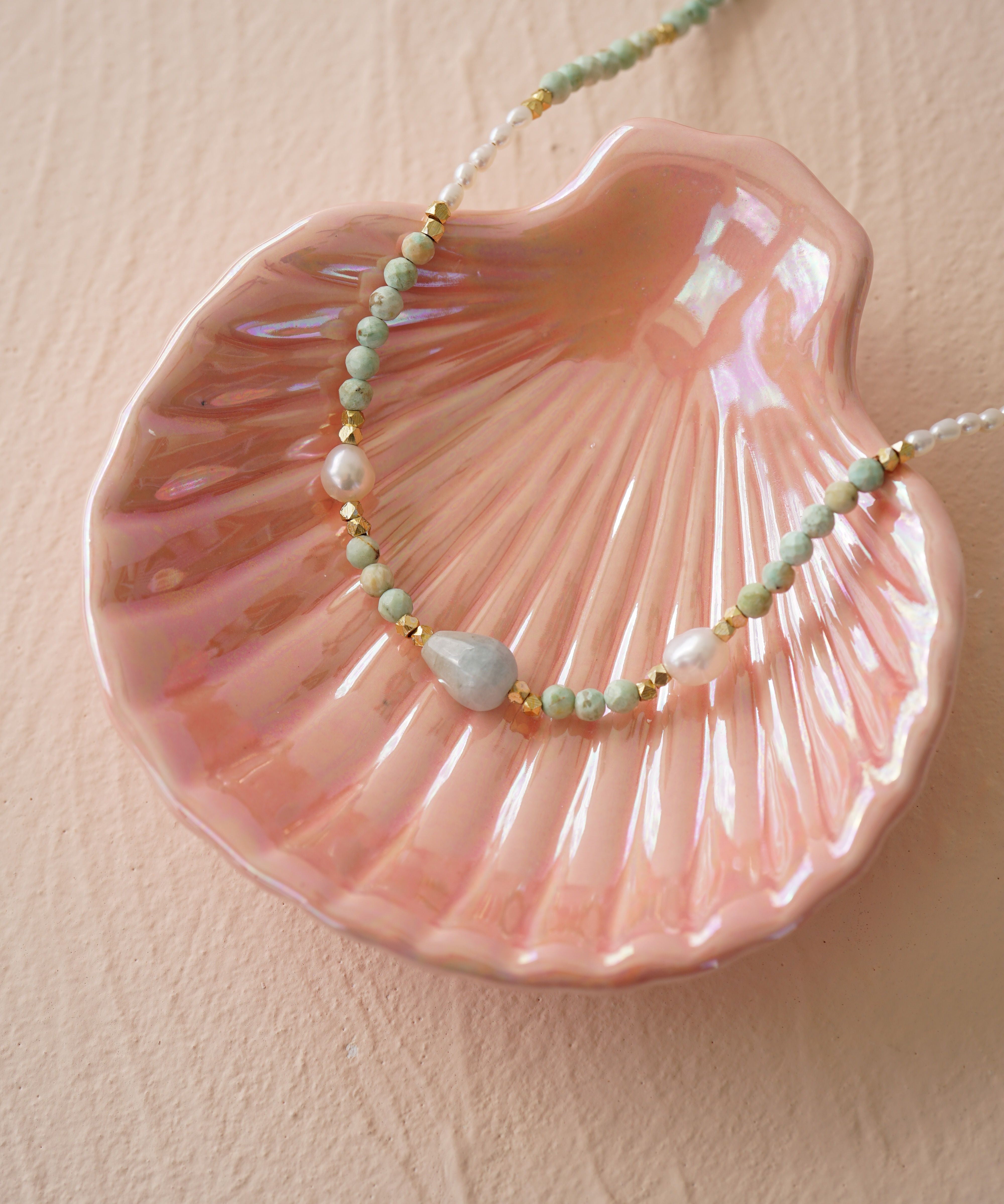 Azura Aquamarine Beaded Necklace - Wander + Lust Jewelry
