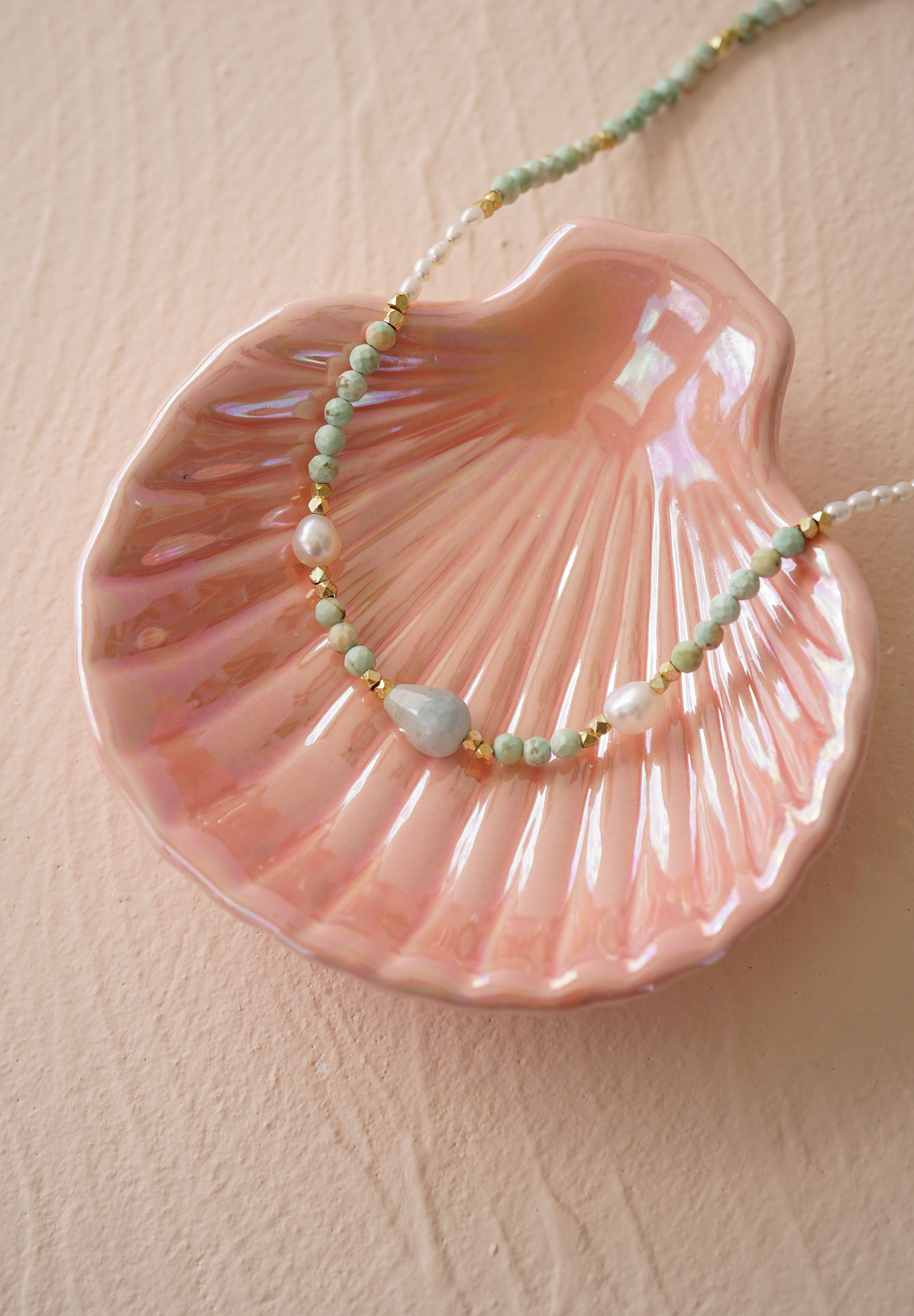 Azura Aquamarine Beaded Necklace - Wander + Lust Jewelry