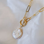 Leila Pearl Paperclip Necklace - Wander + Lust Jewelry