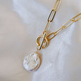 Leila Pearl Paperclip Necklace - Wander + Lust Jewelry