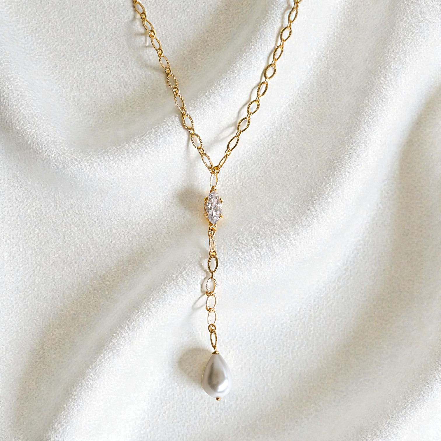Liliana Pearl Lariat Necklace - Wander + Lust Jewelry