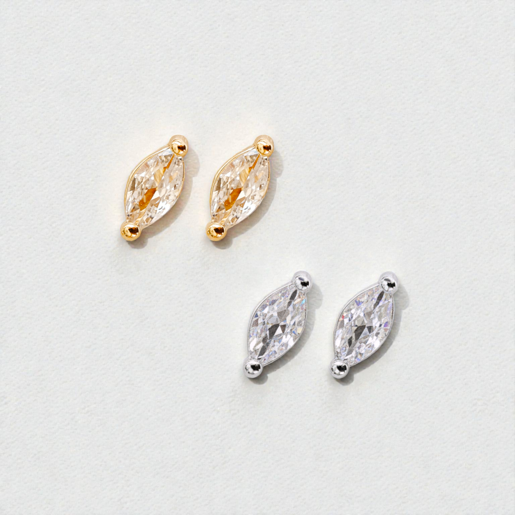 Marquise Stud Earrings - Wander + Lust Jewelry