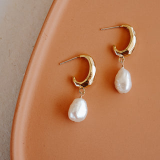 Mila Pearl Hoop Earrings