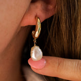 Mila Pearl Hoop Earrings - Gift - Wander + Lust Jewelry