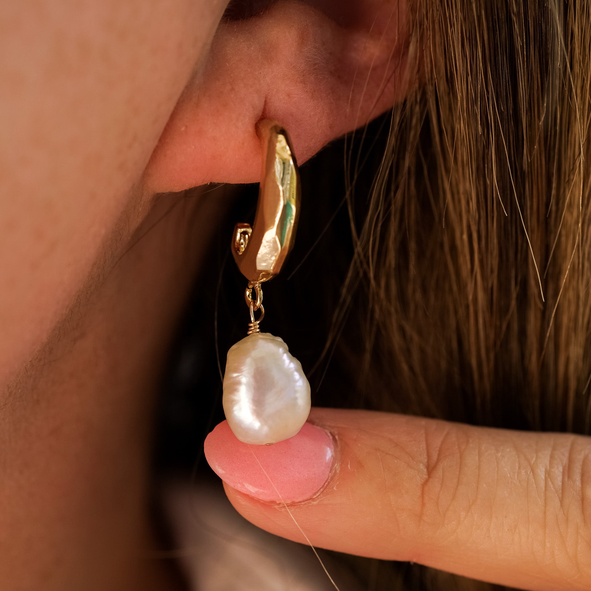 Mila Pearl Hoop Earrings - Gift - Wander + Lust Jewelry
