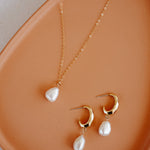 Mila Pearl Hoop Earrings - Gift - Wander + Lust Jewelry