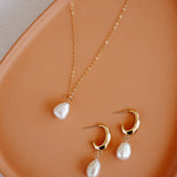 Mila Pearl Hoop Earrings - Gift - Wander + Lust Jewelry