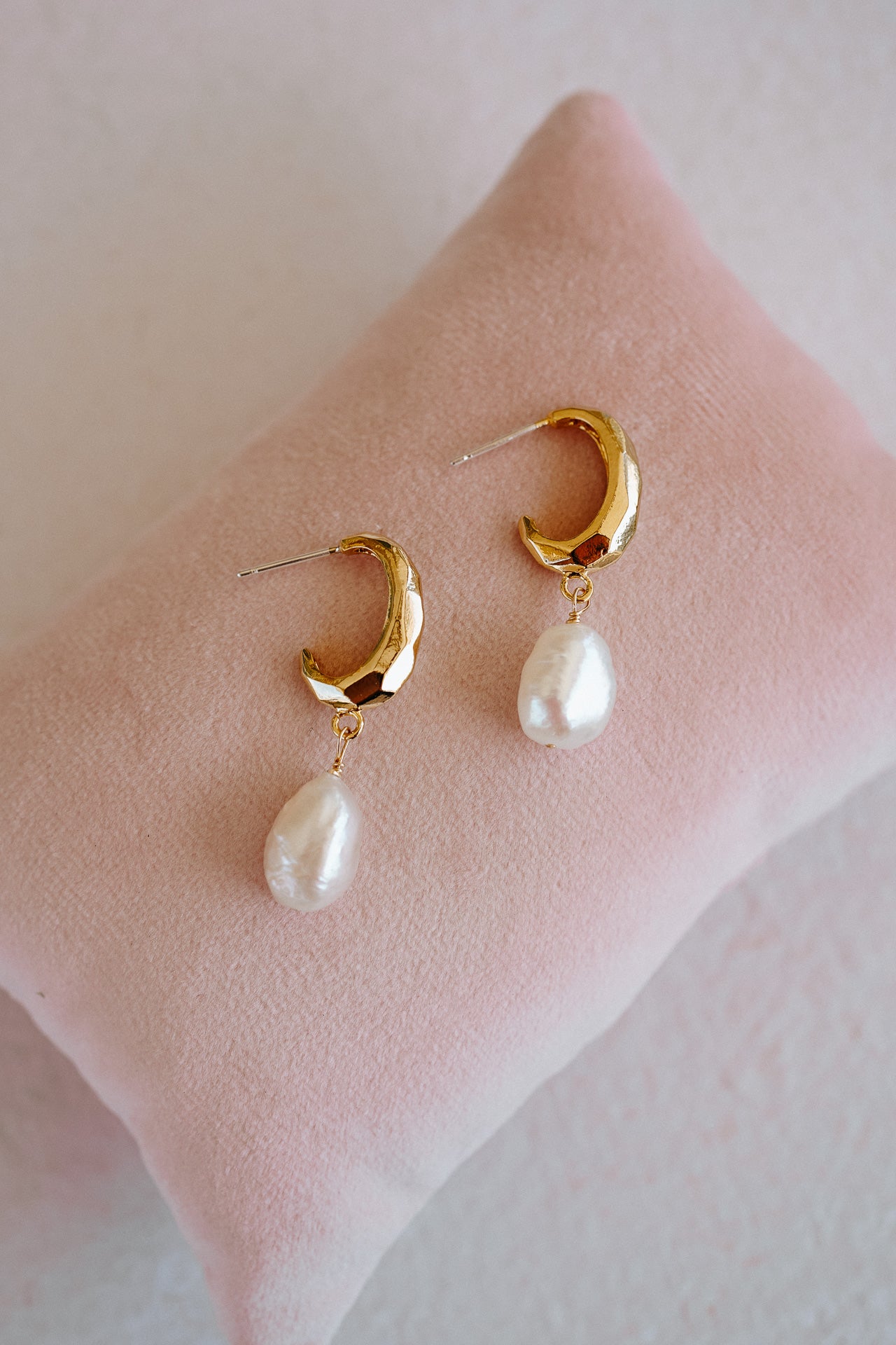 Mila Pearl Hoop Earrings - Gift - Wander + Lust Jewelry