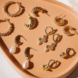 Mila Pearl Hoop Earrings - Gift - Wander + Lust Jewelry