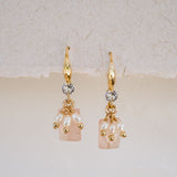 Coco Rose Quartz & Pearl Drop Earrings - Wander + Lust Jewelry