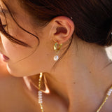Haven Gold Pearl Hoop Earrings - Wander + Lust Jewelry