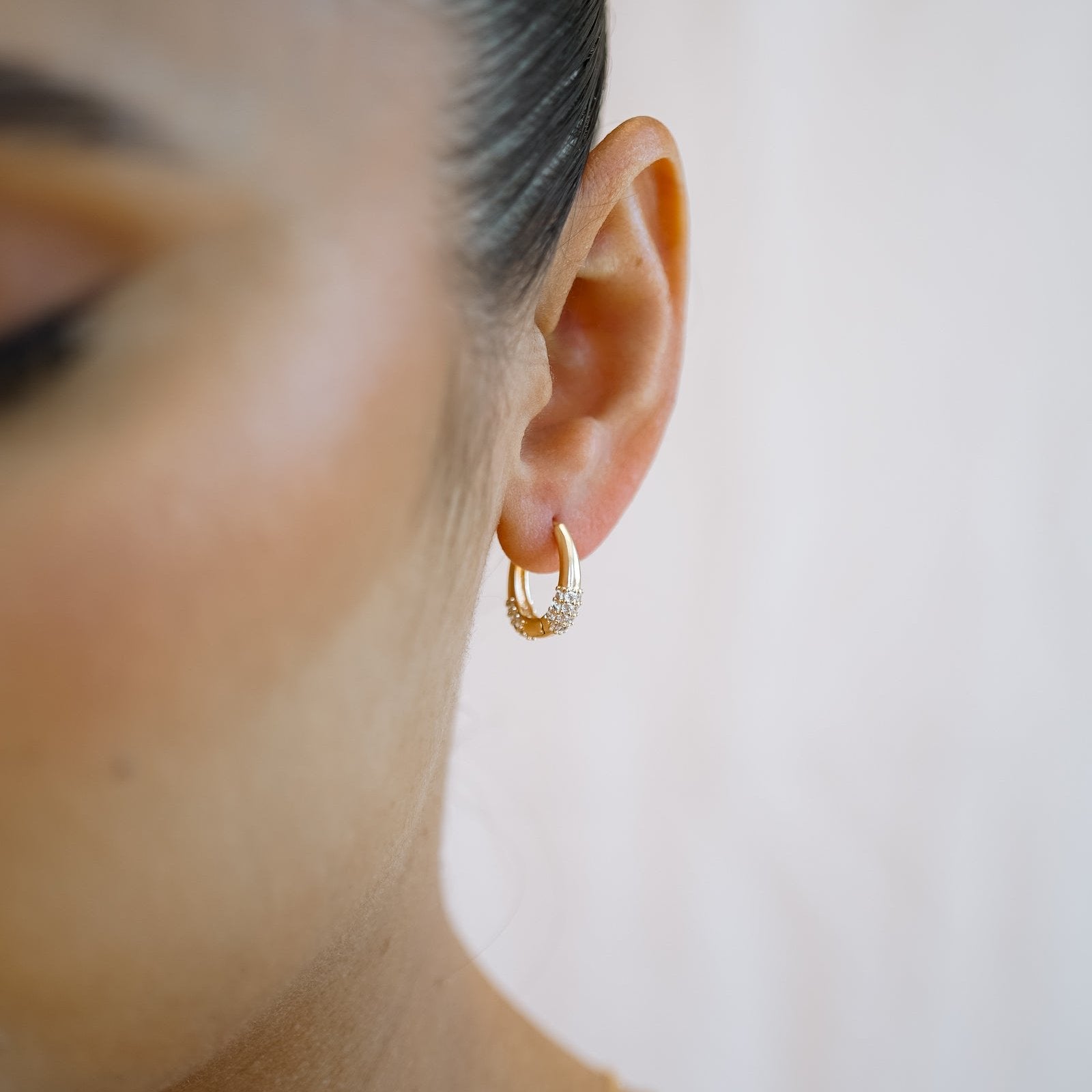 Quinn Oval Pavé Hoops - Wander + Lust Jewelry