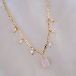 Coco Rose Quartz & Pearl Necklace - Wander + Lust Jewelry