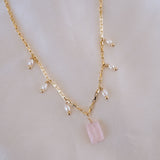 Coco Rose Quartz & Pearl Necklace - Wander + Lust Jewelry