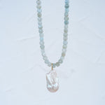 Calypso Baroque Pearl & Aquamarine Necklace - Wander + Lust Jewelry