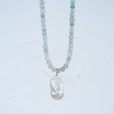 Calypso Baroque Pearl & Aquamarine Necklace - Wander + Lust Jewelry