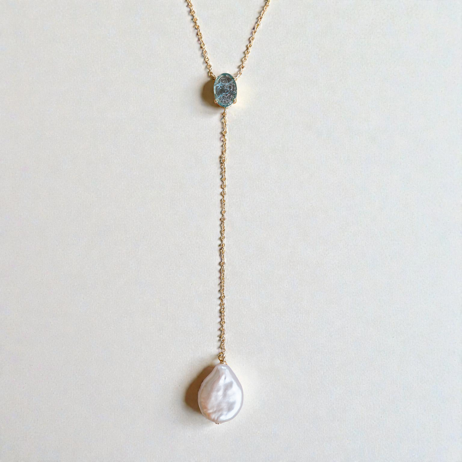 Something Blue Lariat Necklace - Wander + Lust Jewelry