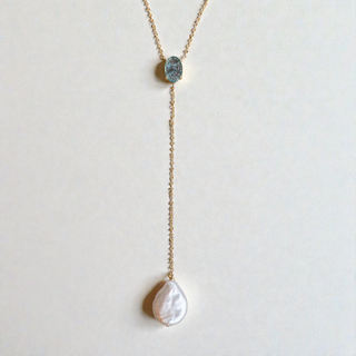 Something Blue Lariat Necklace