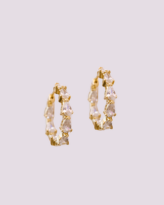 Georgina Pear Cut Sparkle Hoops