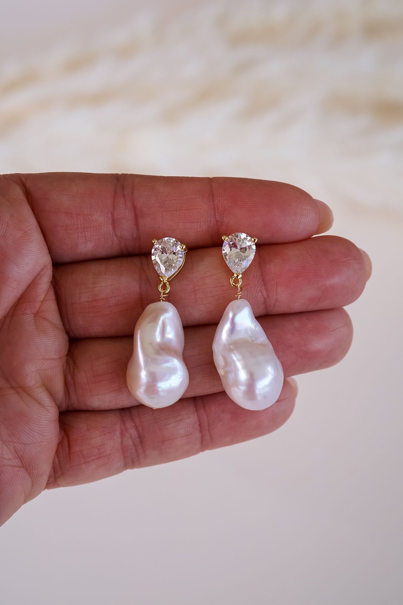 Elowen Baroque Pearl Drop Earrings - Wander + Lust Jewelry