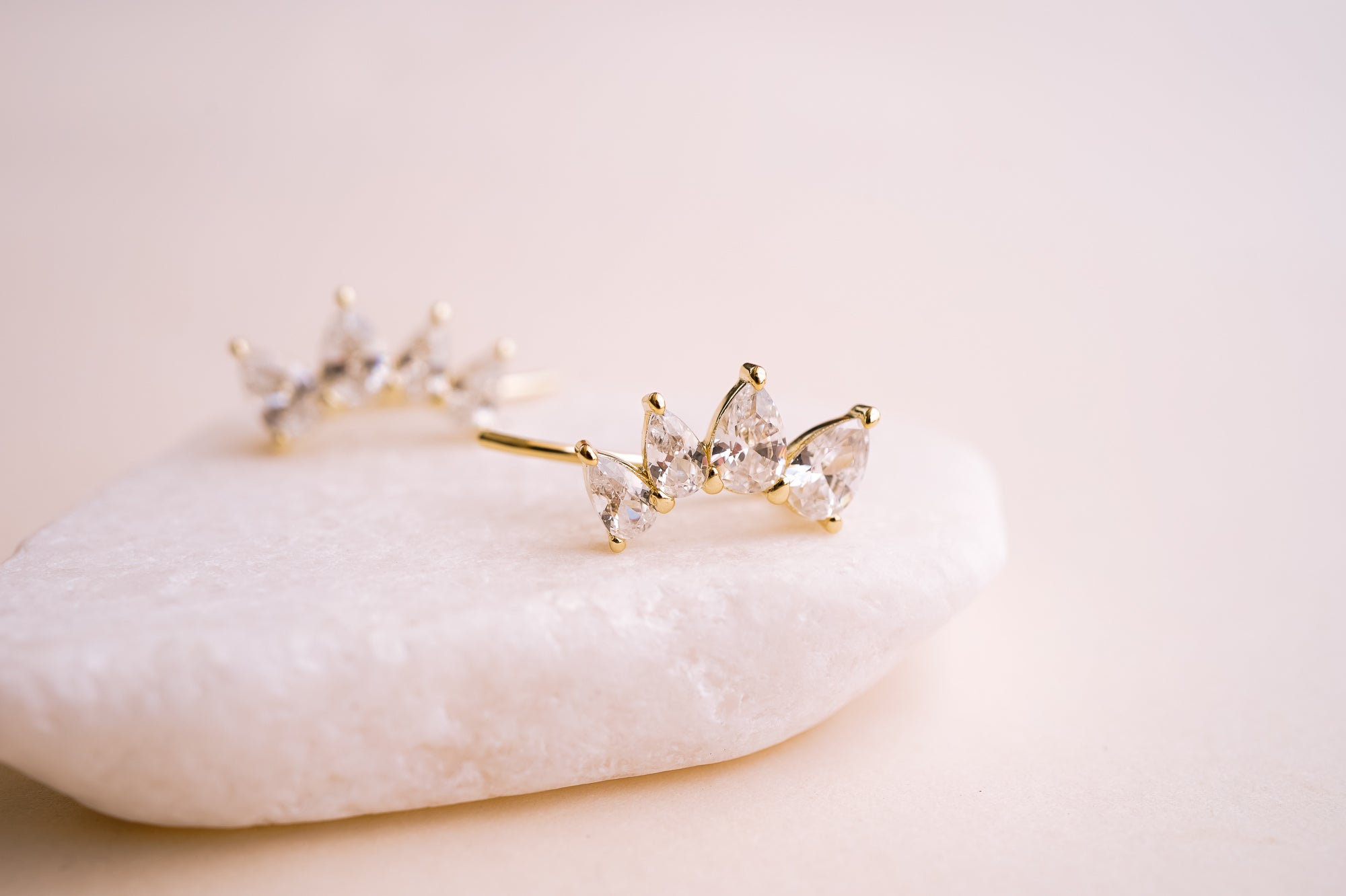Georgina Pear Cut Ear Climber - Wander + Lust Jewelry