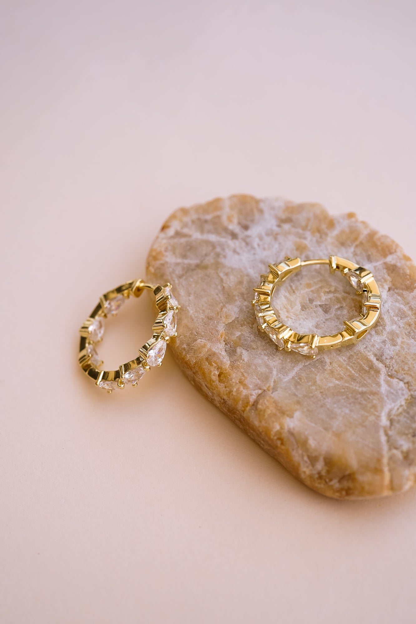 Georgina Pear Cut Sparkle Hoops - Wander + Lust Jewelry