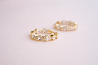 Georgina Pear Cut Sparkle Hoops